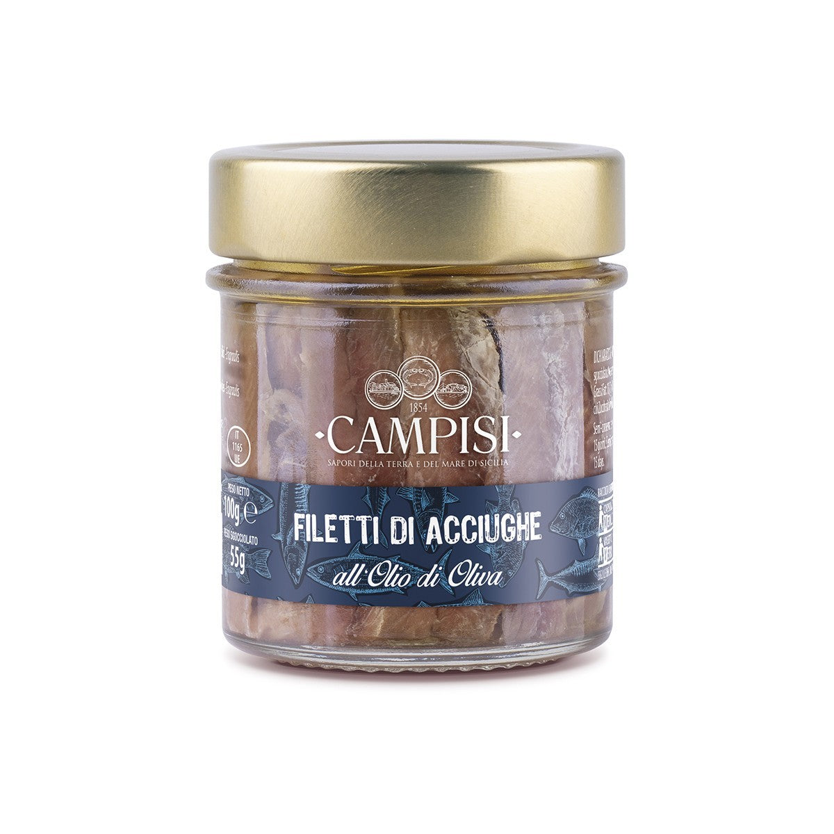 Filetti di Acciughe Campisi all'Olio di Oliva 100g - fronte